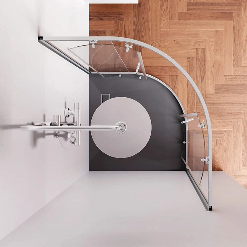 Душевое ограждение без поддона 90x90 AM.PM X-Joy W88G-205-090MT64 профиль серебристый