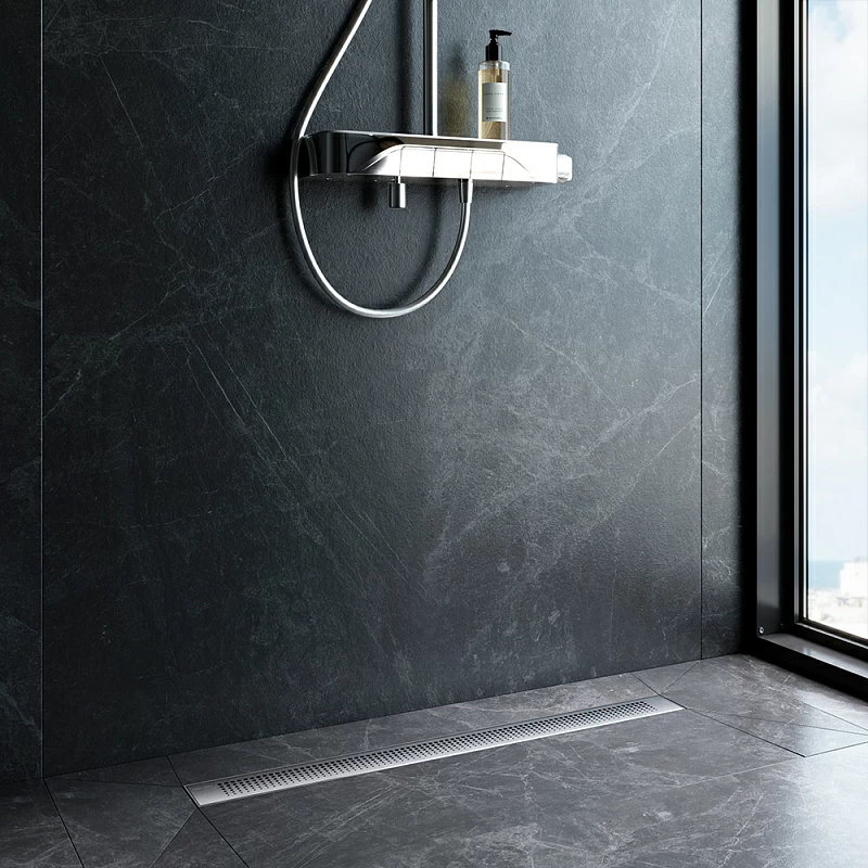 Душевой трап (лоток) 80 AM.PM PrimeFlow W02SC-P11-080-01SB комбинированный затвор со стальной матовой решеткой