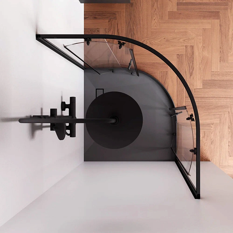 Душевое ограждение без поддона 90x90 AM.PM X-Joy W88G-205-090BT64 профиль черный матовый