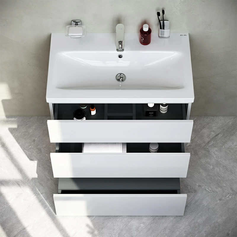 Тумба под раковину 75 AM.PM Gem S M91FSX0752WG напольная белый глянец