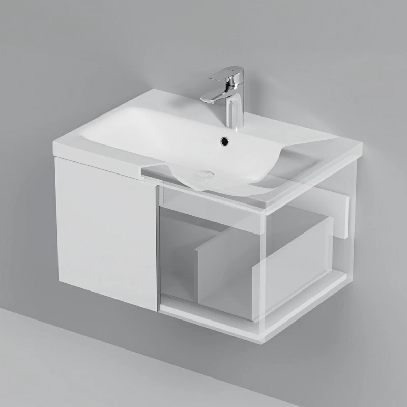 Тумба под раковину 75 AM.PM Gem M90FHX07521WG подвесная белый глянец