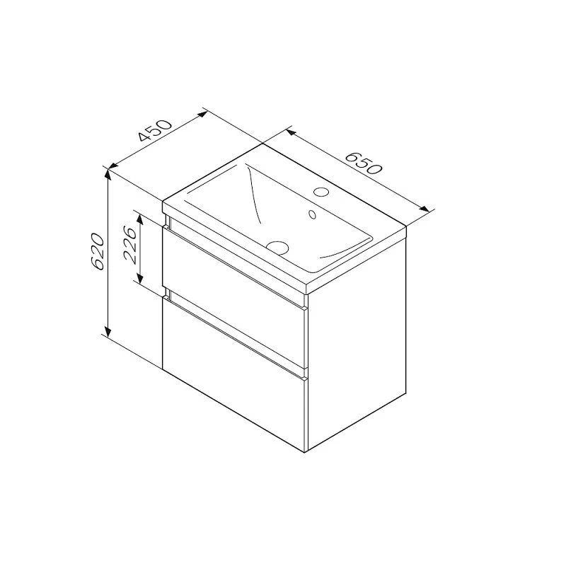 Тумба под раковину 65 AM.PM X-Joy M85AFHX0652BM подвесная черная матовая