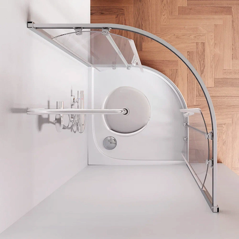 Душевое ограждение без поддона 90x90 AM.PM Gem W90G-401-090WT профиль серебристый