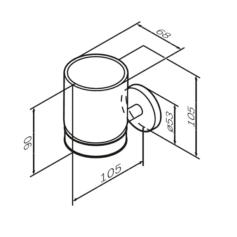 Стакан для зубных щеток настенный AM.PM X-Joy A85A34344 стеклянный, розовое золото