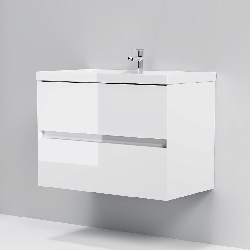 Тумба под раковину 80 AM.PM Above M9XFHX0802WG подвесная белая глянцевая