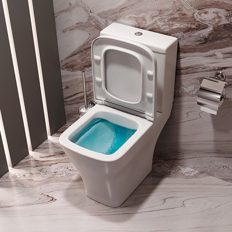 Унитаз-компакт напольный AM.PM Struktura C9S8600SC безободковый с сиденьем микролифт, белый