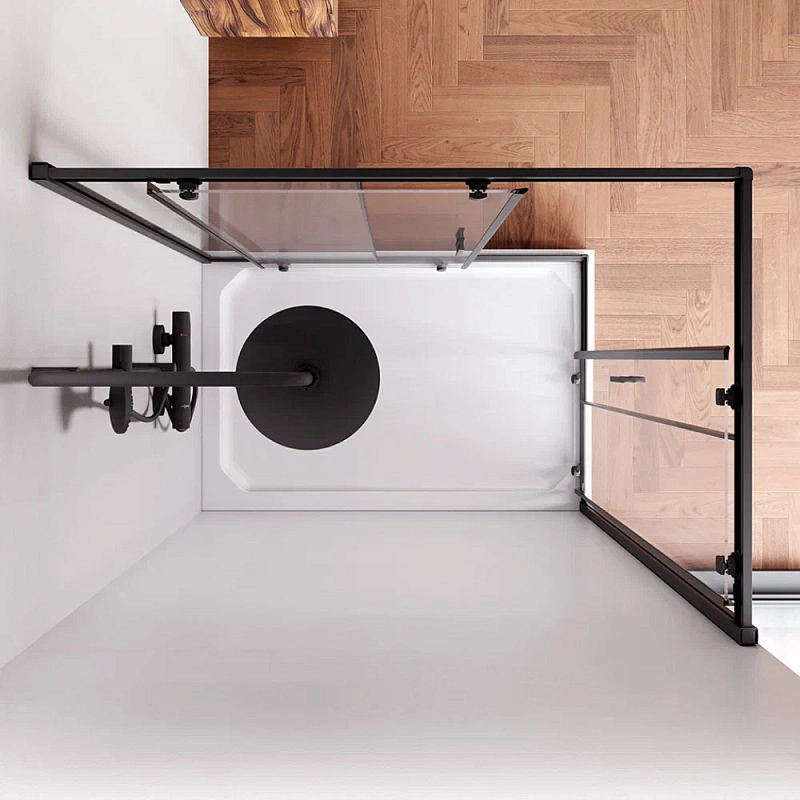 Душевое ограждение без поддона 120х80 AM.PM Gem W90G-404-120280-BT профиль черный матовый