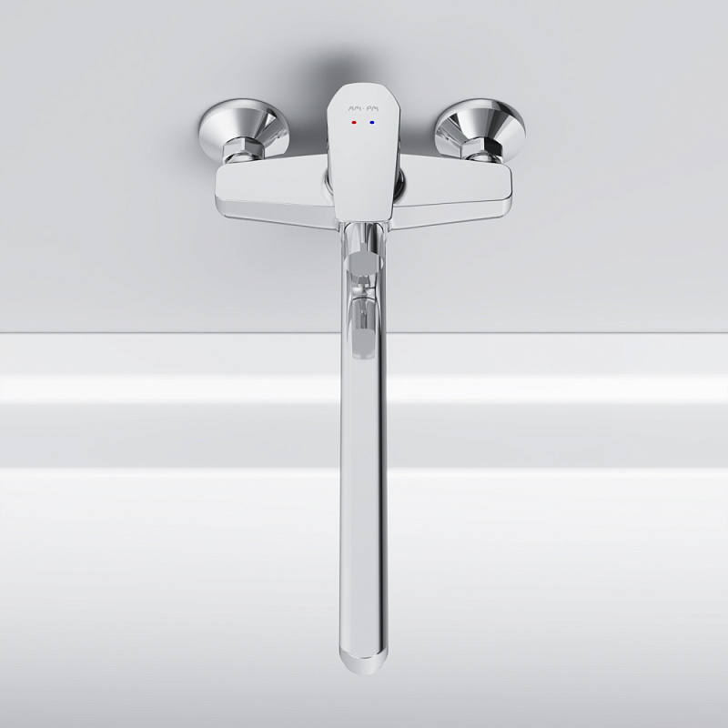 Смеситель для ванны и душа AM.PM Gem F90A90000 длинный излив, хром