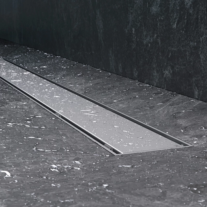 Душевой трап (лоток) 80 AM.PM PrimeFlow W02SC-U11-080-04SB комбинированный затвор со стальной матовой решеткой под плитку