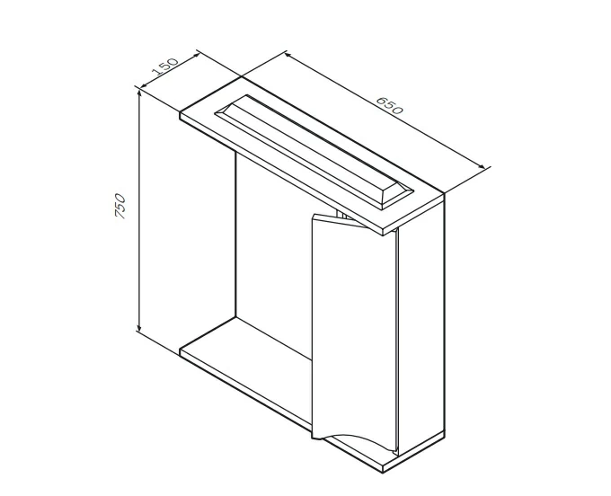 Шкафчик с зеркалом в ванную 65 AM.PM Like M80MPR0651WG правый белый глянец
