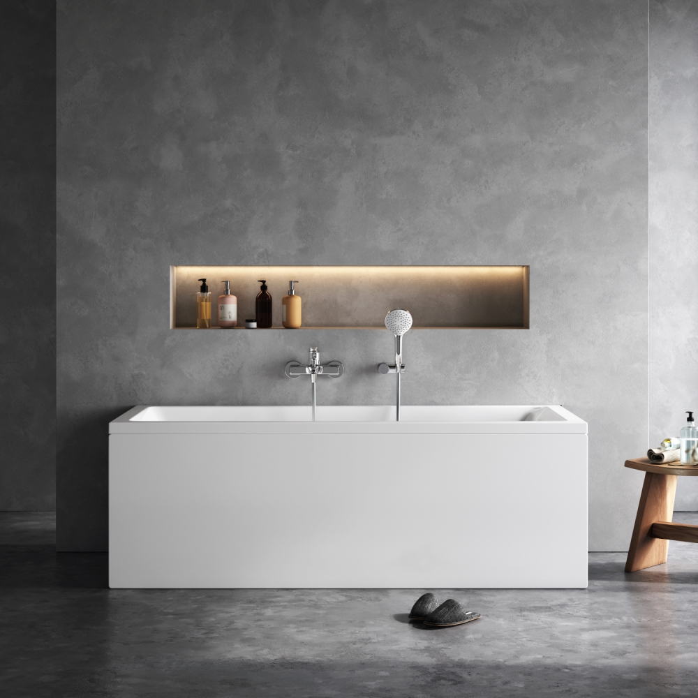 Ванна акриловая 170x75 см Gem W93A-170-075W-A, Белый