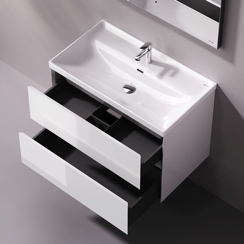 Тумба с раковиной 80 AM.PM Above M9X-FHX0802WG-WCC0800WG подвесная белая глянцевая