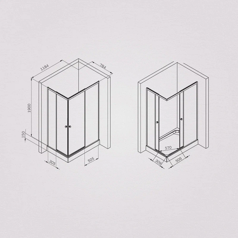 Душевое ограждение без поддона 120х80 AM.PM X-Joy W94G-403-12080-BT профиль черный матовый