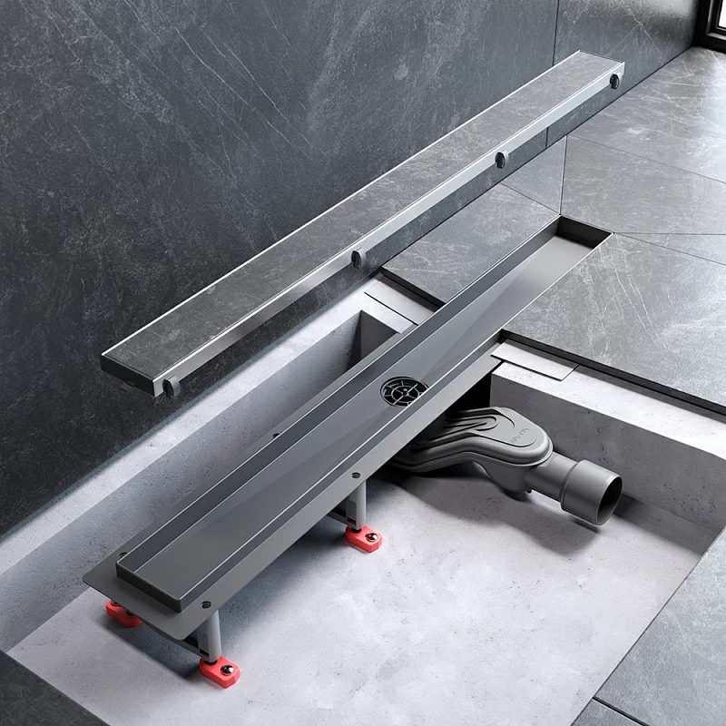 Душевой трап (лоток) 70 AM.PM MasterFlow W01SC-U11-070-04SB комбинированный затвор со стальной матовой решеткой под плитку