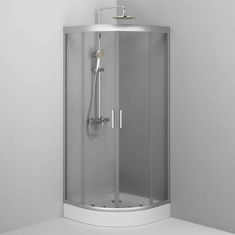 Душевое ограждение без поддона 80x80 AM.PM Gem W90G-401-080WT профиль серебристый