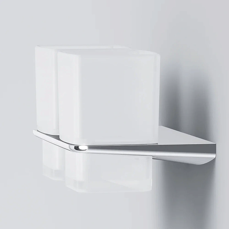 Стакан для зубных щеток настенный двойной AM.PM Inspire 2.0 A50A343400 стеклянный, хром