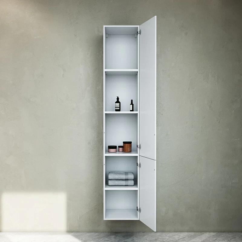 Шкаф-пенал для ванной 30 AM.PM Gem M90CHR0306WG навесной правый белый глянец