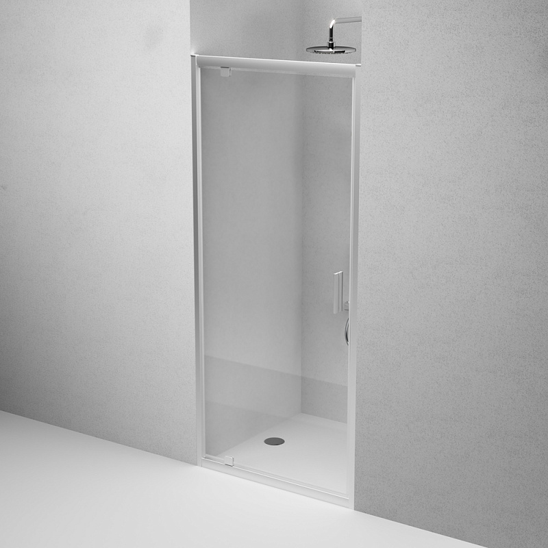 Душевая перегородка с дверью 90x 195 AM.PM Gem W90G-90-1P-MT прозрачное стекло, профиль серебристый