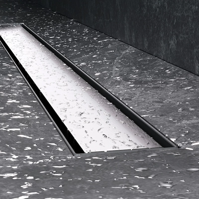 Душевой трап (лоток) 90 AM.PM MasterFlow W01SC-U11-090-04SB комбинированный затвор со стальной матовой решеткой под плитку