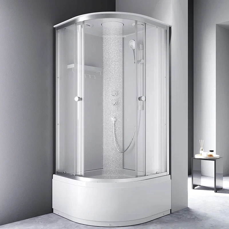 Душевая кабина 90x90 AM.PM X-Joy W94C-401A-090MT профиль серебристый, высокий поддон