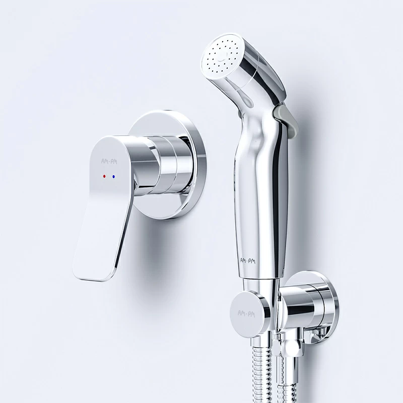 Гигиенический душ со смесителем AM.PM X-Joy F40H85A00 хром встраиваемый, шланг 1200, держатель
