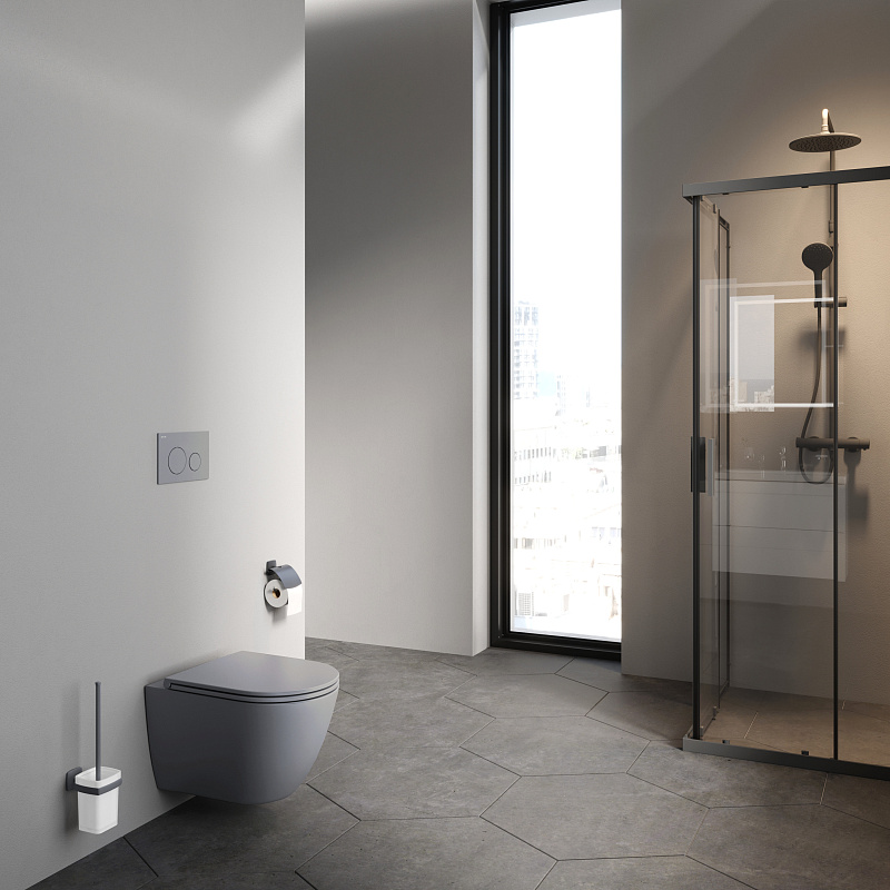 Унитаз подвесной с инсталляцией AM.PM Struktura IS70134.9S1700GR сиденьем микролифт