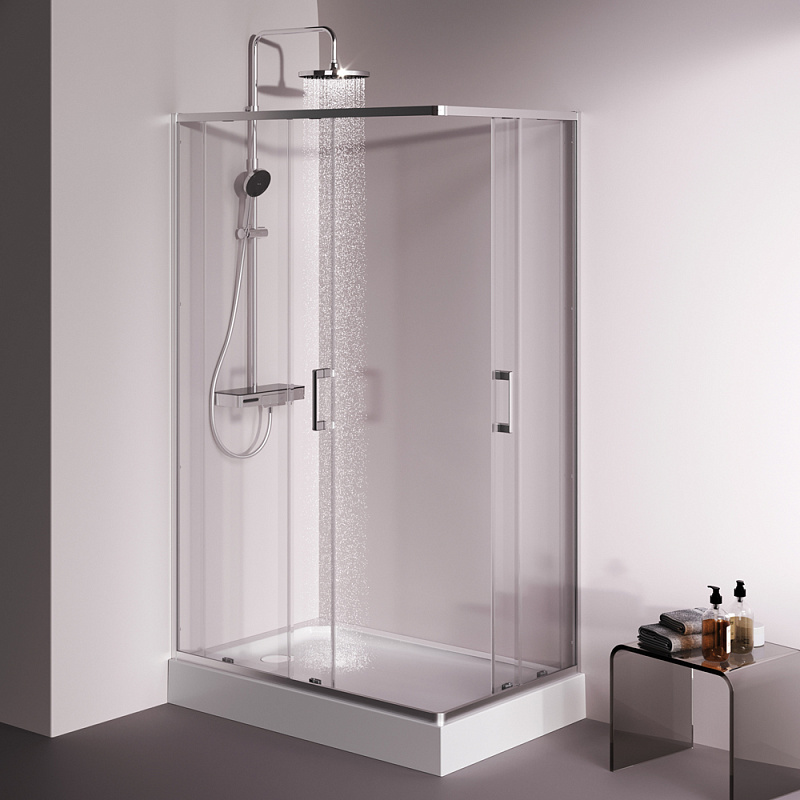 Душевое ограждение без поддона 120x80 AM.PM Above W9XG-403-12080-MT профиль серебристый