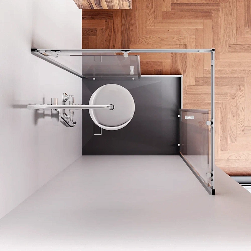 Душевое ограждение без поддона 100x80 AM.PM Sunny W87G-403-10080-MT профиль серебристый