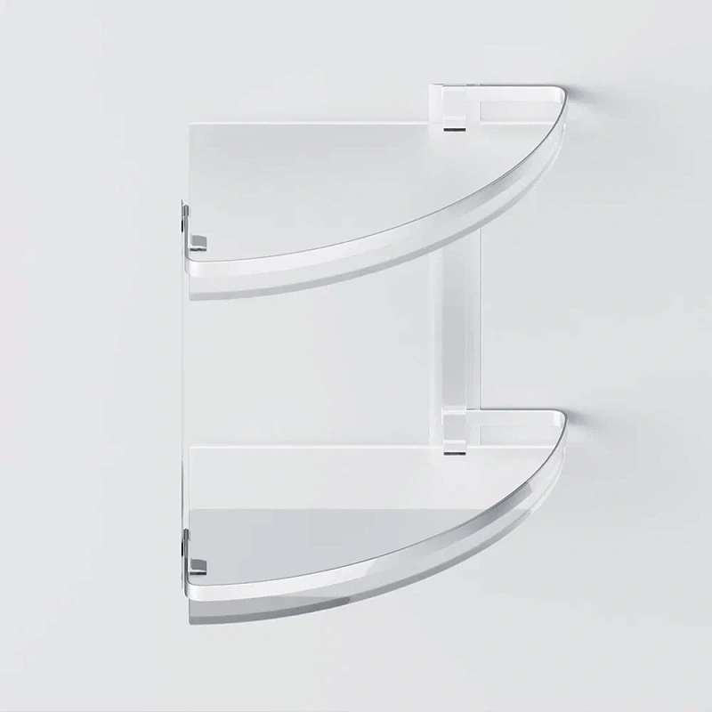 Полка в ванную угловая AM.PM Sense L A7456200 двухъярусная, серебристый металл, стекло