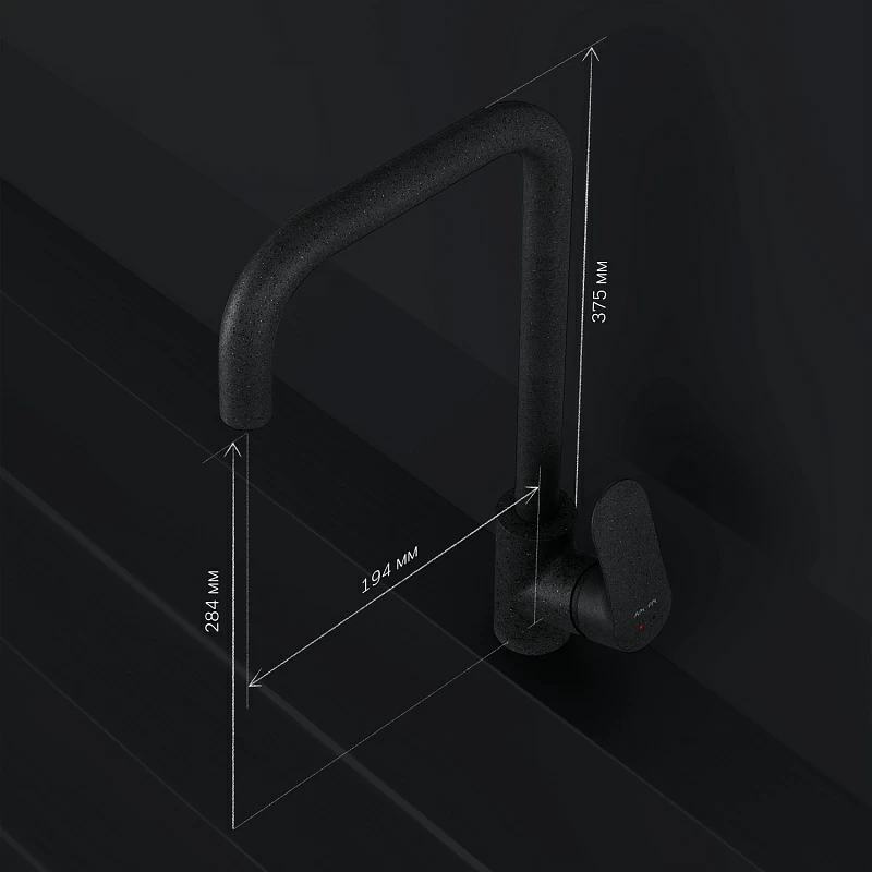 Смеситель для кухни AM.PM Like F8006022 высокий, черный