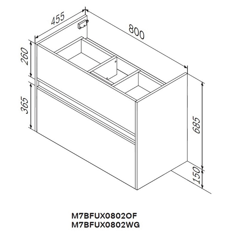 Тумба под раковину 80 AM.PM Sense M7BFUX0802WG подвесная/напольная на ножках, белый глянец