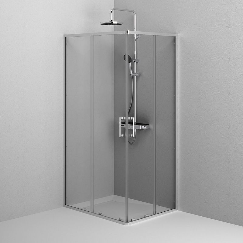 Душевое ограждение без поддона 100x80 AM.PM Above W9XG-403-10080-MT профиль серебристый