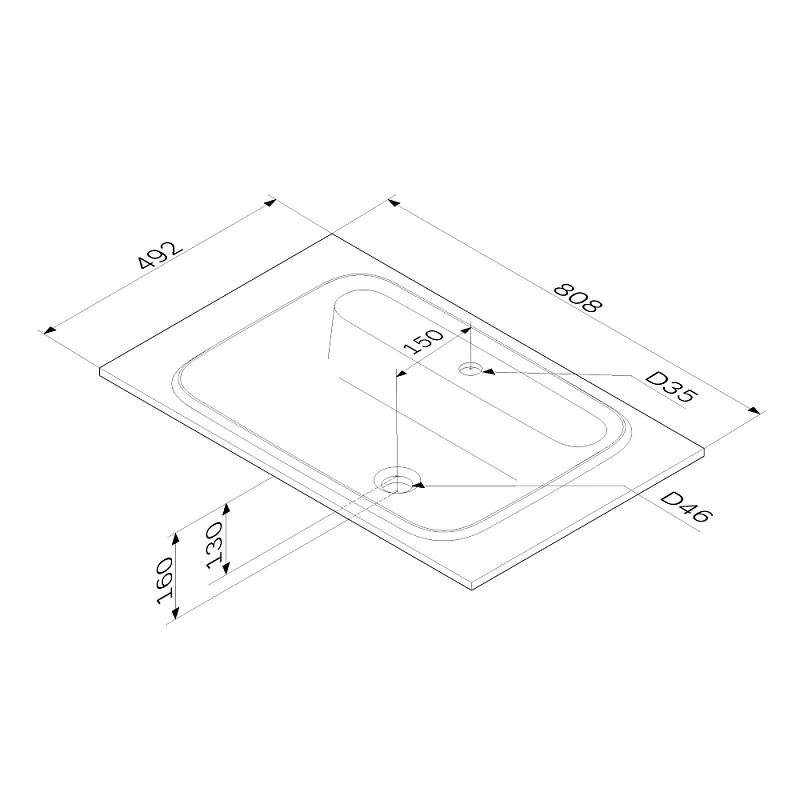 Раковина мебельная 80 AM.PM Func M8FWPC0800WM белая встраиваемая