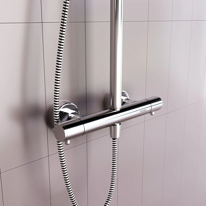 Душевая система Damixa Option DX218091000 стойка с тропическим душем, термостатом, смесителем, хром