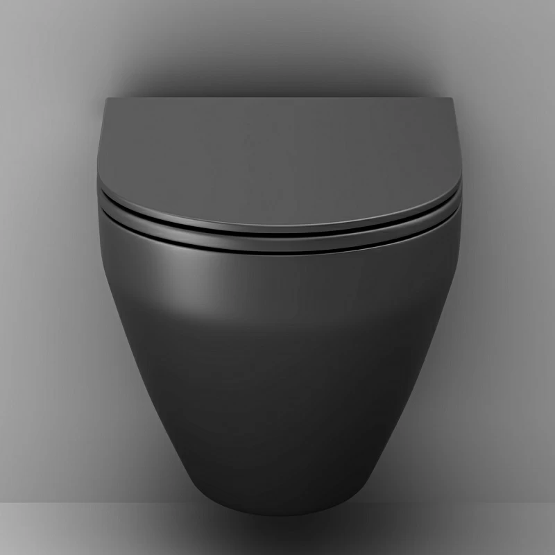 Унитаз подвесной AM.PM Spirit 2.0 C701700MBSC безободковый с сиденьем микролифт, черный матовый