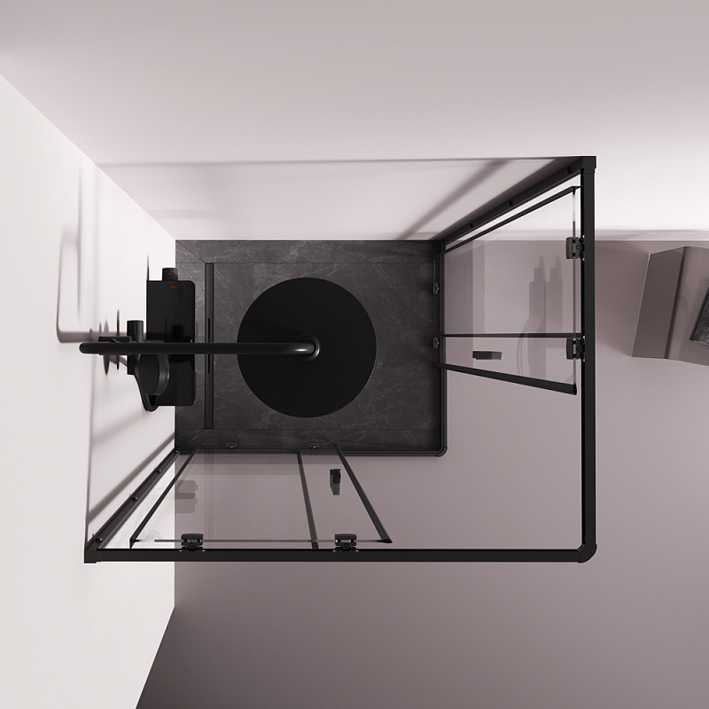 Душевое ограждение без поддона 100x80 AM.PM Above W9XG-403-10080-BT профиль черный