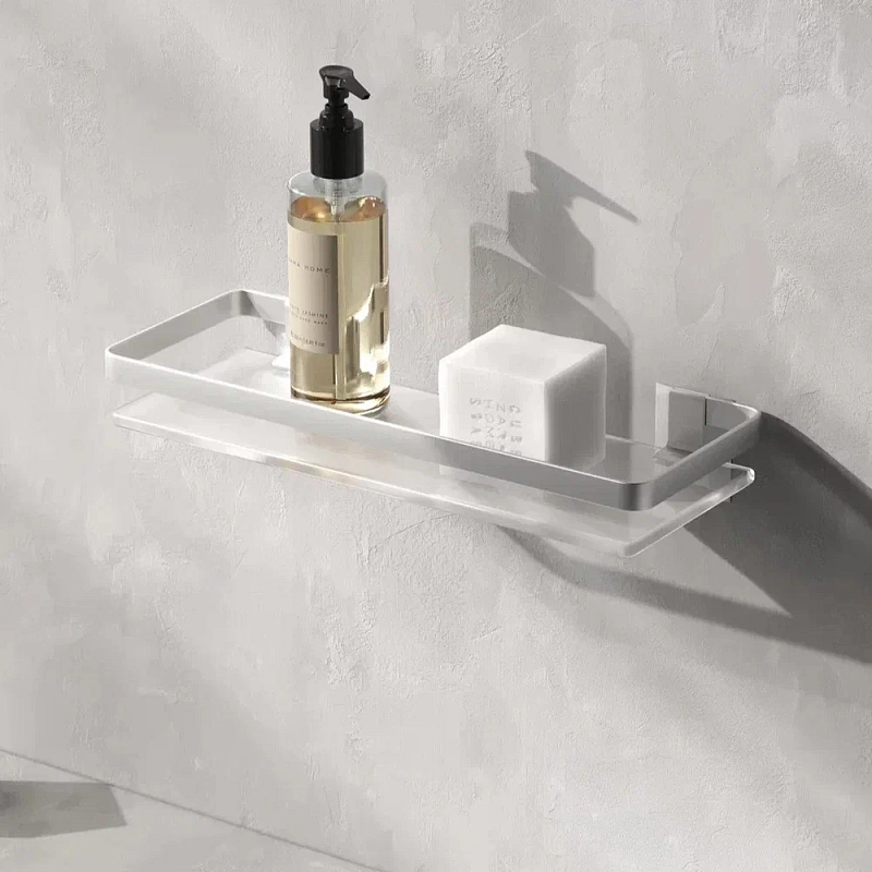 Полка в ванную AM.PM Sense L A7455100 серебристый металл, стекло