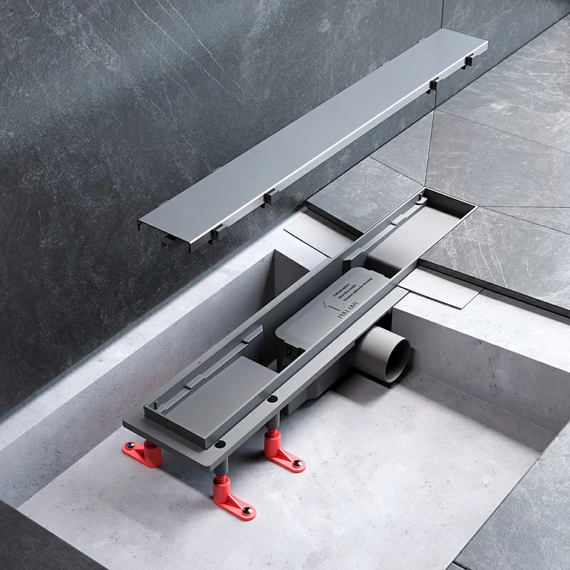 Душевой трап (лоток) 50 AM.PM PrimeFlow W02SC-U11-050-04SB комбинированный затвор со стальной матовой решеткой под плитку