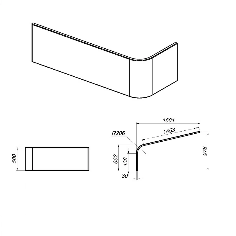 Панель 160 AM.PM W72A-160U100W-P2 под ванну Spirit универсальная