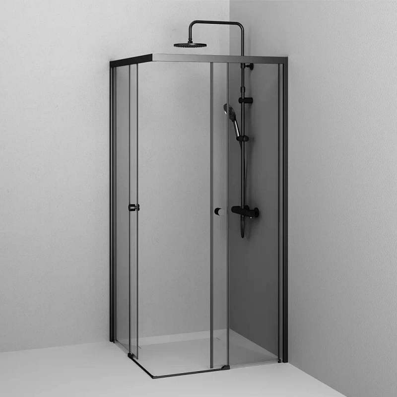 Душевое ограждение без поддона 90x90 AM.PM X-Joy W94G-403-9090-BT профиль черный матовый