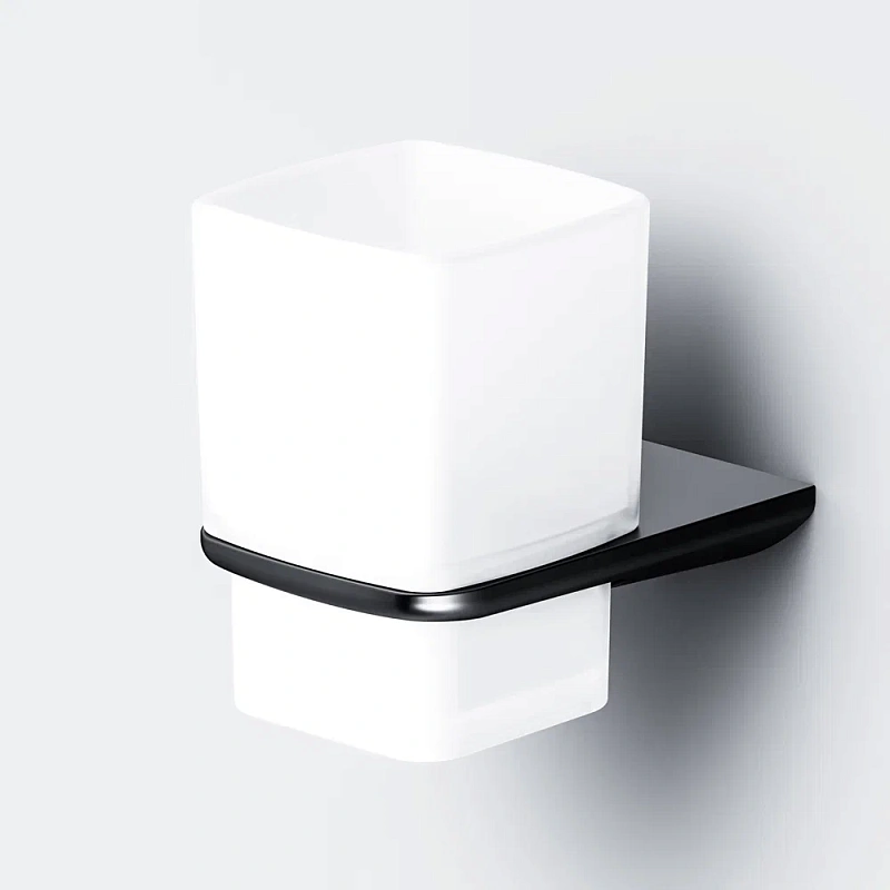 Стакан для зубных щеток настенный AM.PM Inspire 2.0 A50A34322 стеклянный, черный