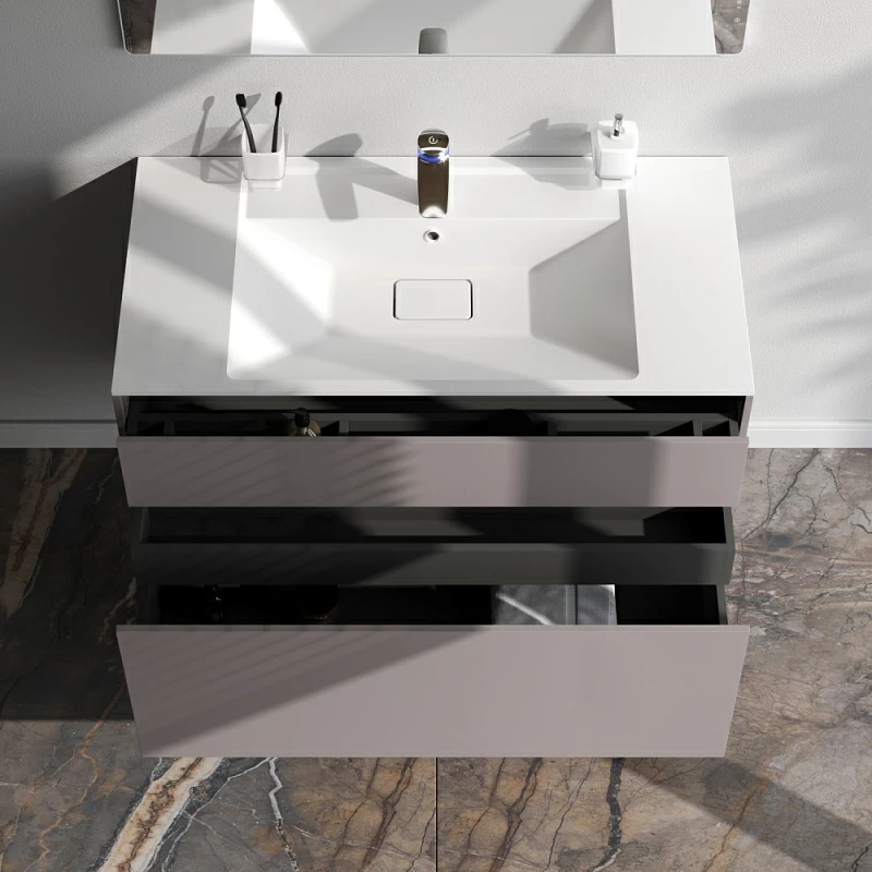 Тумба под раковину 100 AM.PM Inspire 2.0 M50AFHX1003EGM подвесная серая матовая