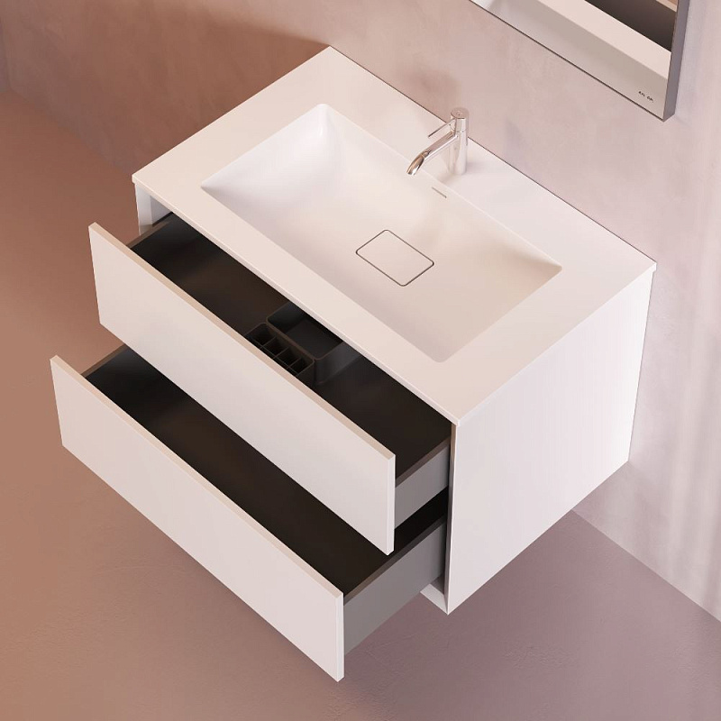 Тумба с раковиной 80 AM.PM Libre M60-FHX0802WM-WPC080SWM подвесная белая матовая