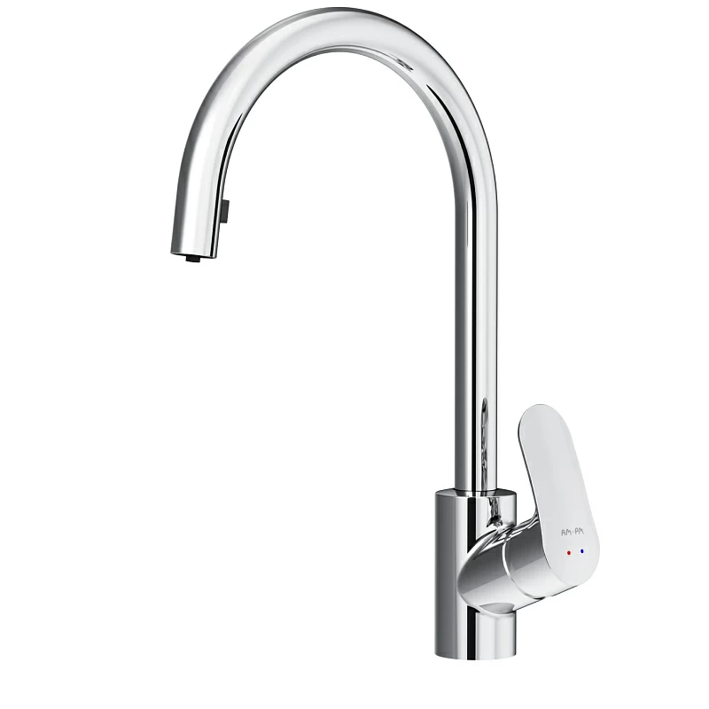 Смеситель для кухни AM.PM Like F8012000 высокий с выдвижным изливом, хром