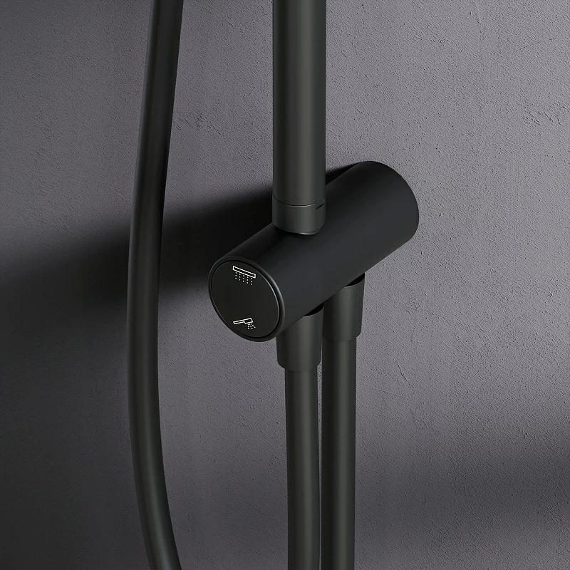 Душевая система AM.PM Gem F0790022 стойка с тропическим душем, черная