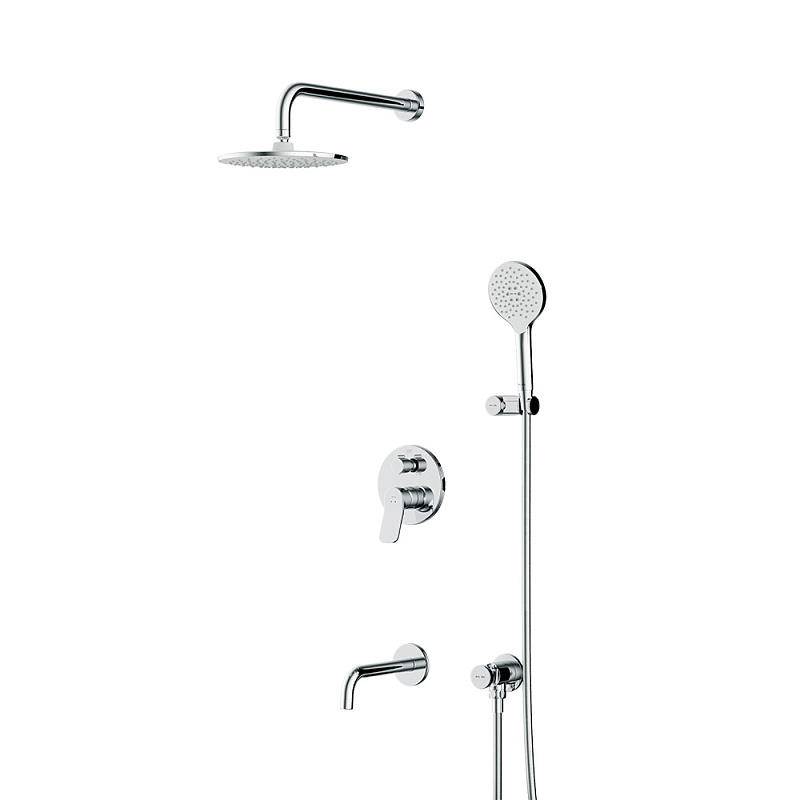 Встраиваемая душевая система AM.PM X-Joy FB85A3RH30 хром: тропический верхний душ, излив с душевой лейкой