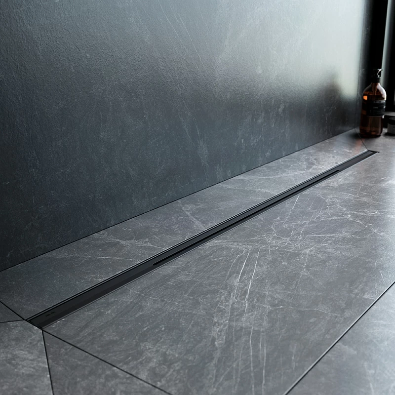 Душевой трап (лоток) 100 AM.PM MasterFlow Slim W01SC-S11-100-05BM комбинированный затвор с черной матовой решеткой