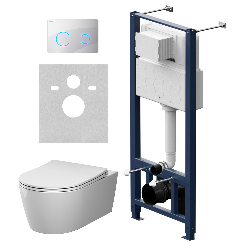 Инсталляция с подвесным унитазом Aquaspin и клавишей Touchless Func IS450B01.8F1901