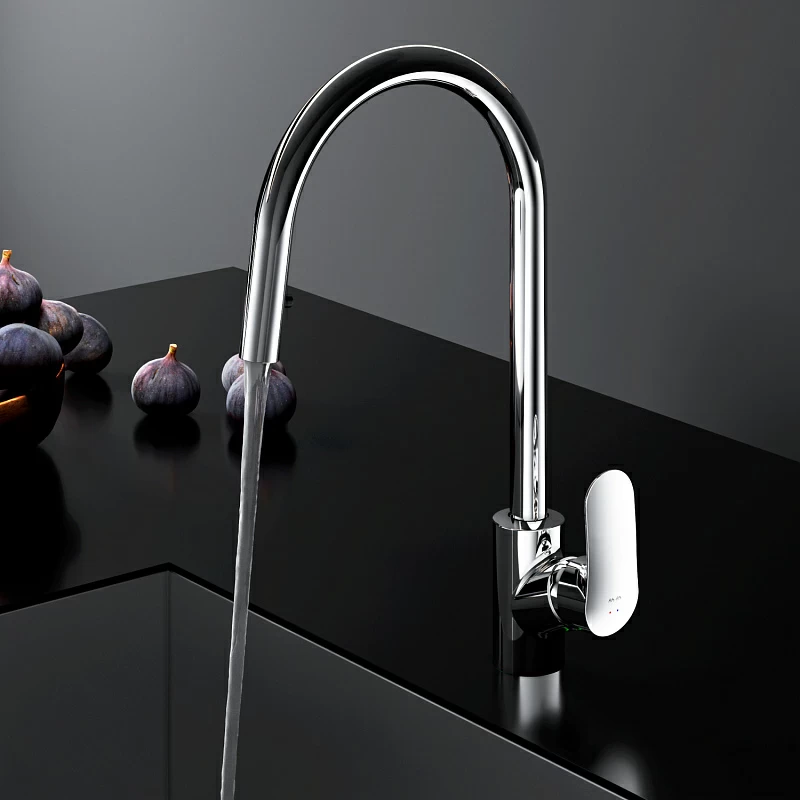 Смеситель для кухни AM.PM Like F8012000 высокий с выдвижным изливом, хром