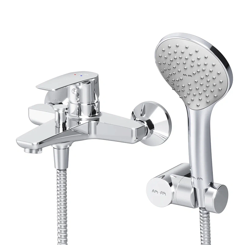 Смеситель для ванны и душа AM.PM Gem F90A15000 душевая лейка, шланг 1750, хром